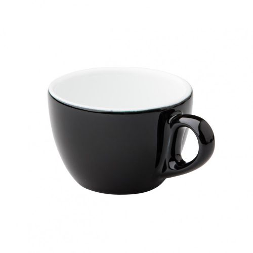 Style Cappuccino Kop 15 cl. met het kopje van binnen een witte kleur en van buiten zwart met mogelijkheid tot bedrukken